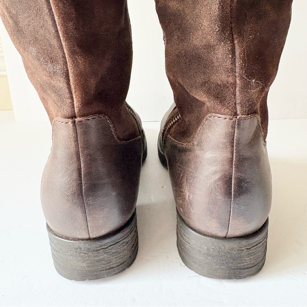 Born Borman Brown Suede Leather Knee High Boots - Picture 6 of 8